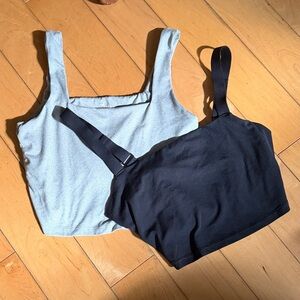 Bundle of Black and Gray Crop athletic built in bra tops